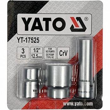 Набор головок для обслуживания инжекторных помп Yato 1/2" 3ед. (YT-17525)