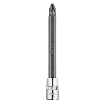 Головка торцева з бітою Pozidriv подовжена Neo Tools Cr-V 1/4" PZ2 (10-338)