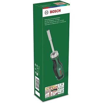 Отвертка с трещоткой и набором бит Bosch 13 шт. (1600A02BX2)