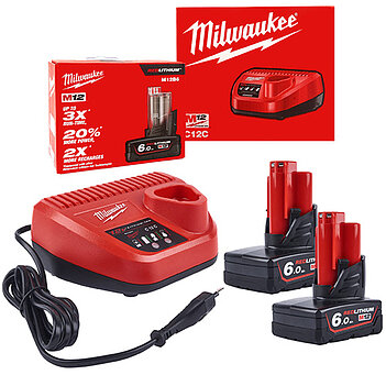 Аккумулятор Li-Ion Milwaukee M12 NRG-602 12,0В 2 шт. + зарядное устройство (4933451903)