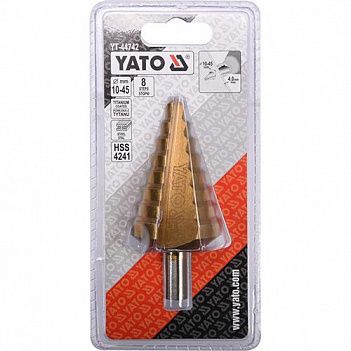 Сверло по металлу Yato HSS-TiN 10-45мм 1шт (YT-44742)