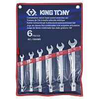Набір ключів ріжково-торцевих з шарніром King Tony 6 шт (1B06MR)