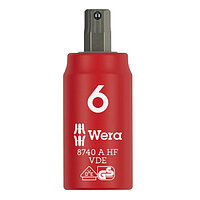 Головка торцева з бітою Hex діелектрична WERA 8740 A VDE HF Hex-Plus 1/4" 6 мм з фіксувальною функцією (05005903001)