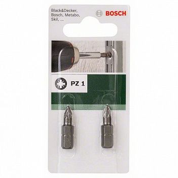 Бита Pozidriv Bosch 1/4" PZ1 2шт (2609255922)