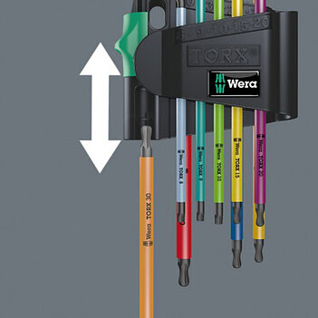 Набор ключей Torx Г-образных WERA 967 SL/9 HF Multicolour 9 шт. с фиксирующей функцией (05024179001)