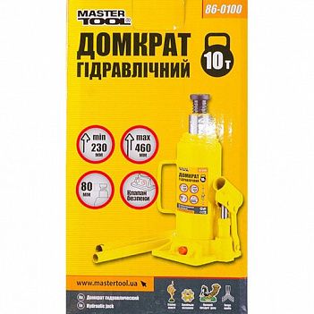 Домкрат гидравлический бутылочный MASTERTOOL 10 т (86-0100)