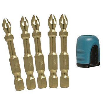Бита Phillips Makita 1/4" PH2 5шт с насадкой Mag booster (B-42488)