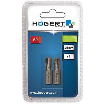 Бита Torx Hoegert S2 1/4" T10 2 шт. (HT1S361)