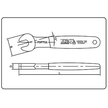 Ключ ріжковий односторонній Toptul VDE 19 мм (AAAT1919V4)