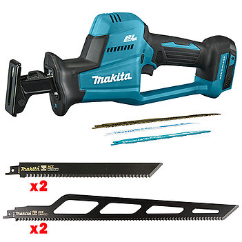 Пила сабельная аккумуляторная Makita + полотна пильные 4 шт. (SET-DJR189Z-0725) - без аккумулятора и зарядного устройства Пила сабельная аккумуляторная Makita + полотна пильные 4 шт. (SET-DJR189Z-0725) - без аккумулятора и зарядного устройства