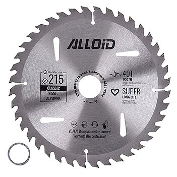 Диск пиляльний по дереву Alloid 215х30,0/25,40 мм (WS-21540)