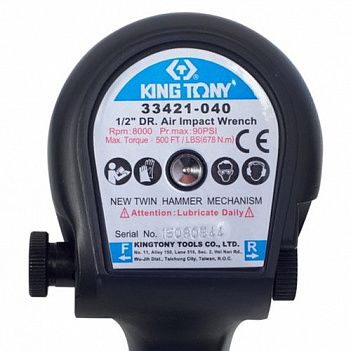 Гайковерт пневматичний King Tony 1/2" + 3 торцеві головки (P33421-040B)
