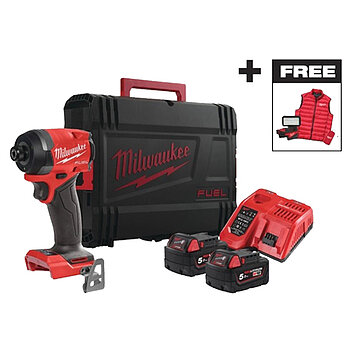 Гайковерт ударний акумуляторний Milwaukee M18 FID3MC-502X + ліхтар та жилетка у подарунок (4933499450)
