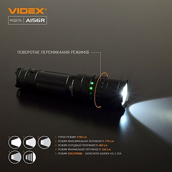Ліхтар акумуляторний VIDEX 3,7В (VLF-A156R)