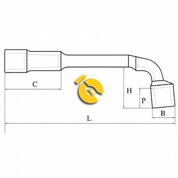 Ключ торцевой Г-образный Jonnesway 15мм (S57H115)