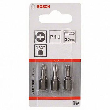 Біта Phillips Bosch Extra Hard 1/4" PH1 3шт (2607001508)