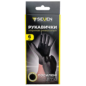 Перчатки одноразовые SeVen Gogrip нитриловые усиленные размер L / р.9 6 шт. (69825)