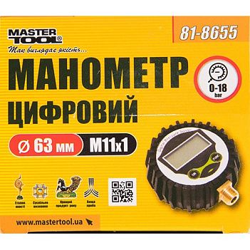 Манометр цифровой для шин MASTERTOOL (81-8655)