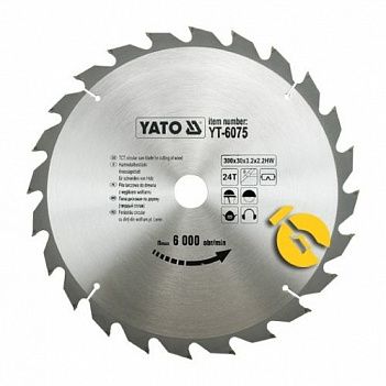 Диск пиляльний по дереву і пластику Yato 300х30х2,2 мм (YT-6075)