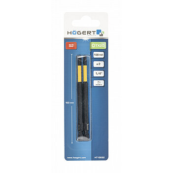 Бита ударная магнитная Torx Hoegert S2 1/4" T20 2 шт. (HT1S6920