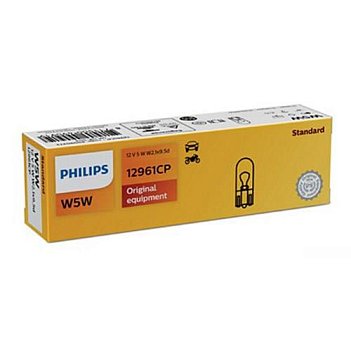 Лампа накаливания PHILIPS W5W 12V (PHI 12961CP)