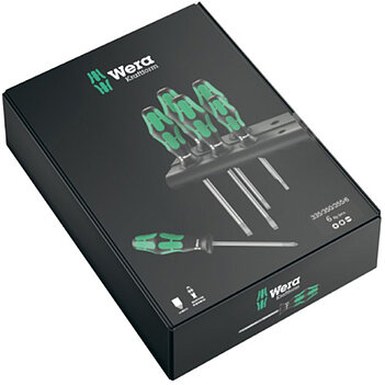 Набір викруток WERA Kraftform Plus Lasertip 335/350/355/6 Rack PH/PZ/шліц 6 шт. (05105622001)