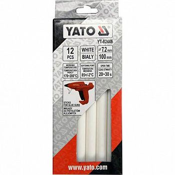 Клеевые стержни Yato 7,2 x 100мм, белые 12шт (YT-82446)