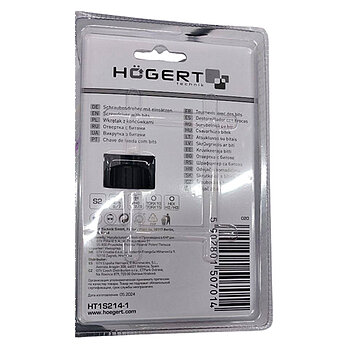 Отвертка реверсивная с набором бит Hoegert S2 12 шт. (HT1S214-1)