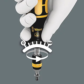 Отвертка-битодержатель динамометрическая WERA Kraftform 7441 ESD 1/4" 1,2-3,0 Нм с антистатическим покрытием (05074731001)