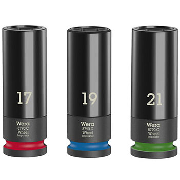 Набір головок 6-гранних ударних подовжених WERA Wheel Impaktor C Set 1 1/2" 3 шт. (05004595001) Набір головок 6-гранних ударних подовжених WERA Wheel Impaktor C Set 1 1/2" 3 шт. (05004595001)