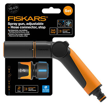 Пістолет для поливу Fiskars + конектор з автостопом (1065493)