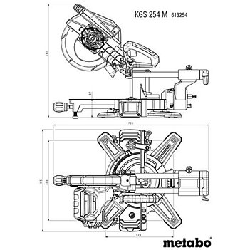 Пила торцовочная Metabo KGS 254 M (613254000)