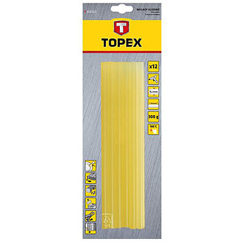 Клеевые стержни TOPEX 11,2х250 мм 12 шт желтые (42E171)
