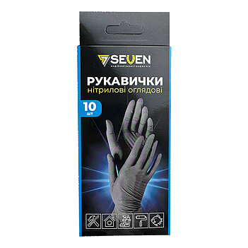 Перчатки смотровые SeVen нитриловые размер L / р.9 10 шт. (69835)