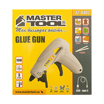 Клеевой пистолет аккумуляторный MASTERTOOL "Капля-Стоп" (42-0402)