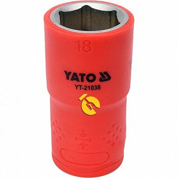 Головка торцева 6-гранна Yato 1/2" 18 мм (YT-21038)