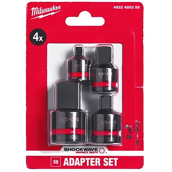 Набор переходников ударных Milwaukee Shockwave 1/4", 1/2, 3/8", 3/4" 3 шт. (4932480356)