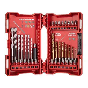 Набір свердел і біт Milwaukee Shockwave RedHEX TiN 39 шт. (4932479854)