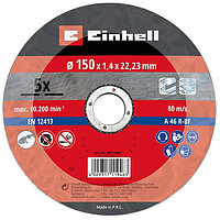 Круг отрезной по металлу Einhell 150x1,4x22,23 мм 5 шт. (711946)