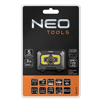 Фонарь налобный аккумуляторный Neo Tools 3,7В (99-073)