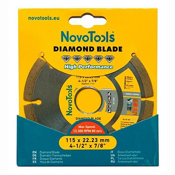 Диск алмазный сегментированный NovoTools Basic 115х22,23мм (DBS115/S)
