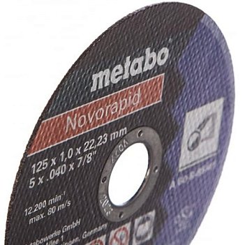 Круг отрезной по металлу Metabo Novorapid Basic A 60-R 125x1,0x22,23 мм (616506000) 