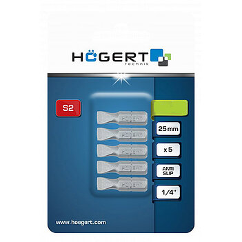 Біта Slotted Hoegert S2 1/4" SL6,0 5 шт. (HT1S332)