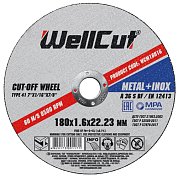 Круг отрезной по металлу WellCut 180x1,6x22,23мм (WCM18016)