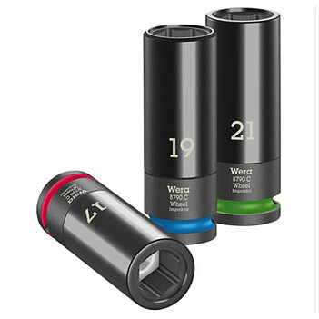 Набір головок 6-гранних ударних подовжених WERA Wheel Impaktor C Set 1 1/2" 3 шт. (05004595001)