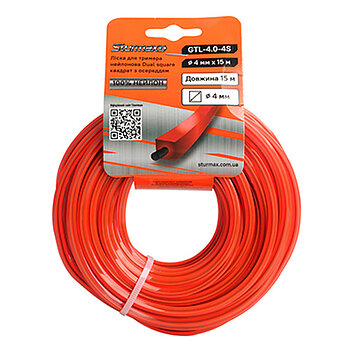 Косильна струна квадратна Sturmax 4,0мм / 15м (GTL-4.0-4S)