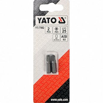 Бита Pozidriv Yato 1/4" PZ3 2шт (YT-77882)