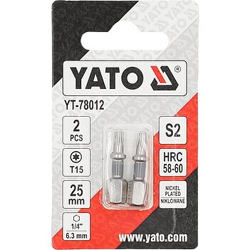 Бита Torx Yato 1/4" T15 2 шт. (YT-78012)
