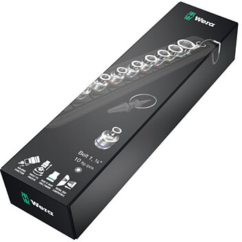 Набір головок 6-гранних WERA Zyklop Belt A 1 1/4" 10 шт. з фіксувальною функцією + знімач гайок (05003880001)