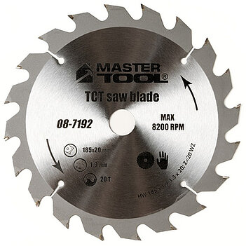 Диск пильный по дереву MASTERTOOL 185х1,3х20,00 мм + адаптер 20-16 мм (08-7192)